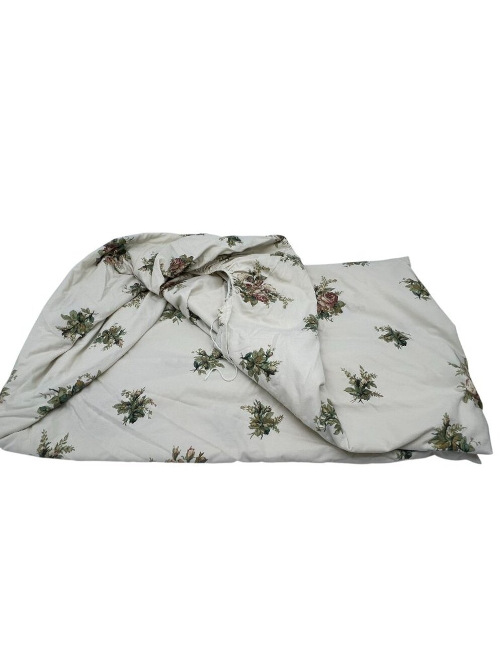 Dan River Cal King Floral Fitted Sheet Beige Green Flower Cotton Blend Bedding